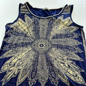 Vanilla Sugar Blue and Cream Mandala design Tank Top